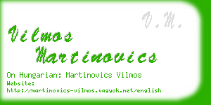 vilmos martinovics business card